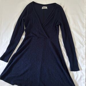 Urban Outfitters Deep Blue Long Sleeve Dress